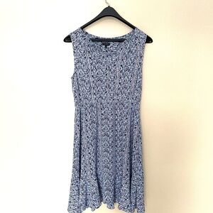 Talbots Sleeveless Pullover Lined Navy Printed Sundress size 10